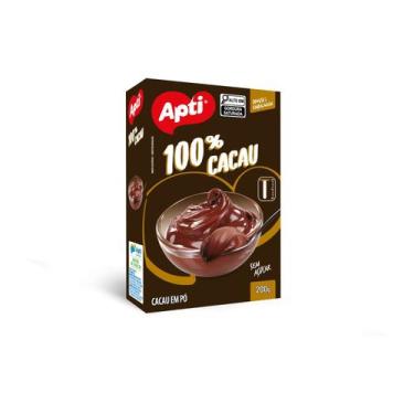 Imagem de Cacau em Pó 100% de pureza Zero Açúcar Sem Glúten 200g Apti