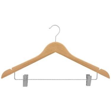 Imagem de Kit 40 Cabide De Madeira Com Presilhas Prime Forest IKAZA