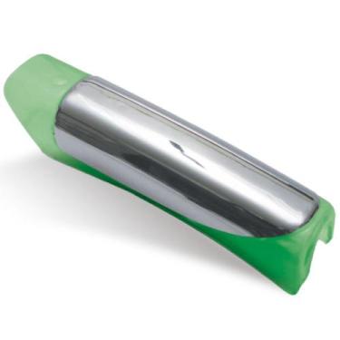 Imagem de Aplique Esportivo Cromado com Led Verde para Manopla de Freio de Mão p