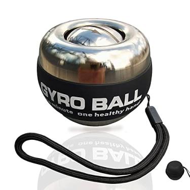 Imagem de EXBEPE Bola de giroscópio elétrica totalmente de metal, treinador de antebraço de mão com partida automática ponderada e fortalecedor para exercícios de articulações e músculos com bolsa de bola