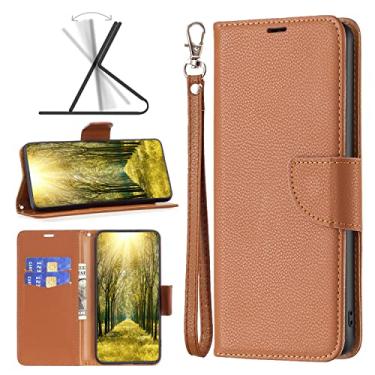 Imagem de Capas de telefone padrão Lichee Samsung Galaxy A54 A 54 5G capa de couro slots para cartão de visita clipe de carteira à prova de choque capa de telefone Samsung A54 5G capas (marrom, Samsung A54 5G)