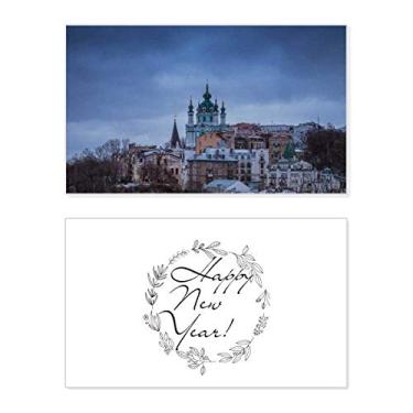 Imagem de Castle Clouds Blue Sky New Year Festival Cartão de felicitações Bless Message Present