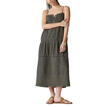 Imagem de Lucky Brand Vestido longo feminino com painéis, Corvo, GG