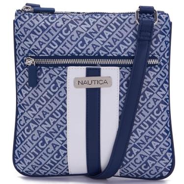 Imagem de Nautica Bolsa tiracolo feminina Lakeside Signature Jaquard North South, Índigo, One Size