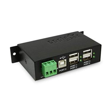 Imagem de USBGear Hub USB 12 Volts Industrial 4 Portas USB 2.0 Hub de Alimentação para PC-MAC DIN-RAIL Montagem