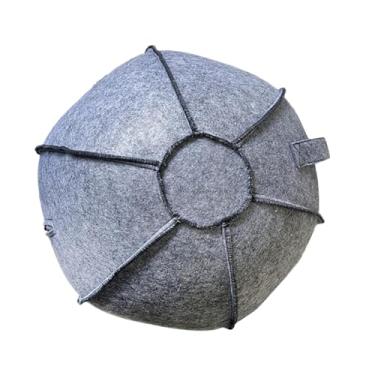 Imagem de kowaku Capa para bola de yoga, portátil, com alça, dobrável, exercício, pilates, bola, para treinamento em casa, academia, Diâmetro 65cm, Cinza claro