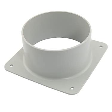 Imagem de DGHAOP Placa de parede de ventilação do secador cinza 4,5"/115 mm ABS conector de duto de ar de plástico ABS painel flange conector de entrada de flange para ventilação tubo reto, parede e teto