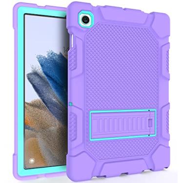 Imagem de Rantice Capa para Galaxy Tab A8 com suporte, capa híbrida resistente à prova de choque para tablet Samsung A8, 10,5 polegadas (SM-X200/X205/X207), roxo + verde