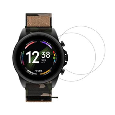 Imagem de UPONEW Protetor de tela de vidro temperado Fossil Gen 6 44 mm - [Pacote com 2] Protetor de tela de vidro temperado Frontier Protector para Fossil Gen 6 44 mm