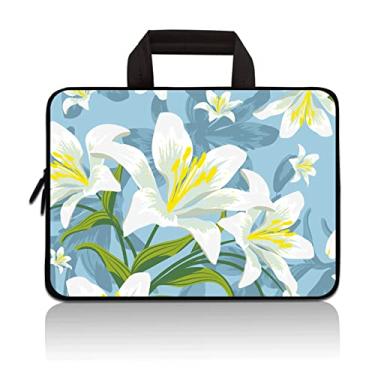 Imagem de YITANHY 11 11,6 12 12 12,1 12,1 12,5 polegadas bolsa para laptop Chromebook capa Ultrabook bolsa de neoprene para tablet (lírio)