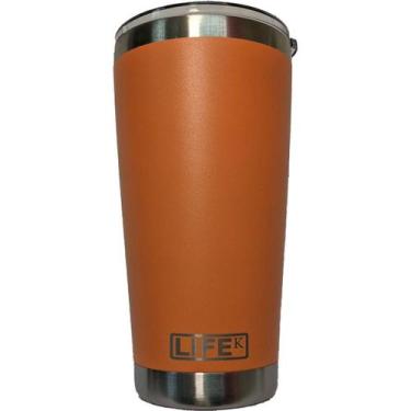 Imagem de Copo Térmico De Bebida Em Aço Inox P/ Cerveja 591ml Laranja - LifeK