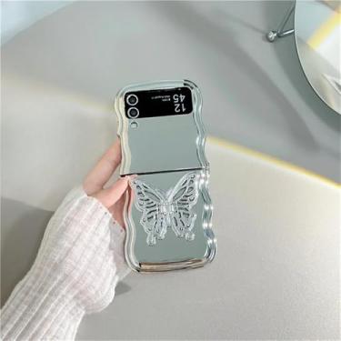 Imagem de Capa galvanizada com suporte de telefone borboleta para Samsung Galaxy Z Flip 6 5 4 3 Capa traseira protetora para ZFlip4 ZFlip5 ZFlip6 Case, Case2, para Z Flip 5