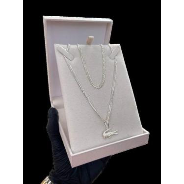 Imagem de Conjunto Duplo Grumet - 70cm 3mm com Pingente  Prata 925 - Realeza 925