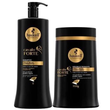 Imagem de Kit c/ 1 shampoo cavalo forte 1l haskel l e mascara 900g - HASKELL
