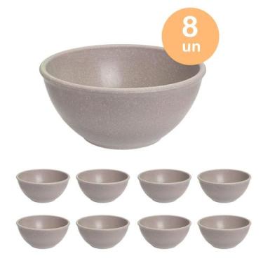Imagem de 8un TIGELA 500ml BOWL CUMBUCA SOPA CALDO CINZA - Evo