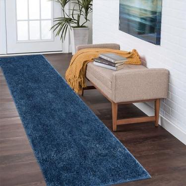 Imagem de COZYLOOM Tapete de área 6 x 20 cm Tapete felpudo ultramacio macio macio antiderrapante para ambientes internos que não caem para crianças, sala de jogos, decoração de casa, azul