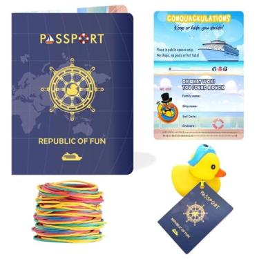 Imagem de Etiquetas de Pato, Etiquetas de Pato para Cruzeiro, Cartão de Jogos de Pato, Etiqueta de Cruzeiro de 35 Pacotes, 35 Elásticos, Etiquetas de Design Cruiser Pass-Port - Conquackulations, Amarelo