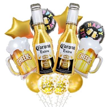 Imagem de AODESAI 12 Unidades De Caneca De Cerveja Corona, Materiais De Festa Temáticos, Decoração De Balão De Festa De Aniversário Para Homens, Mulheres, Meninos E Meninas, Pentagrama De Cerveja Corona, Filme