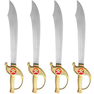 Imagem de Kit com 4 Super Espadas Grande Pirata Brinquedo Infantil 57cm