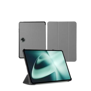 Imagem de Capa para Oneplus Pad 2/Pad Pro 30.7 cm 2024 Novo Tablet PC Android 14, PC rígido e capa com suporte de poliuretano premium ultra leve e fina, cinza