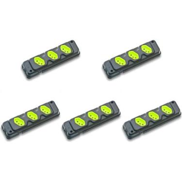 Imagem de Kit C/5 - Tomada Barra Fiolux Tripla 2P 20A Preto