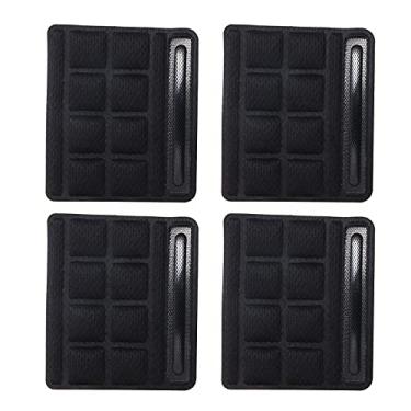 Imagem de Almofadas de queixo universais para capacete, espuma e esponja, almofada de nylon, forro de reposição para esportes, atividades ao ar livre, ciclismo, motocicleta, andar de bicicleta (preto, 4 peças)