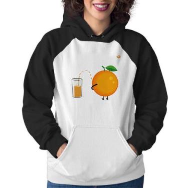 Imagem de Moletom Feminino Peeing Orange - Foca na Moda, Branco, Preto, P