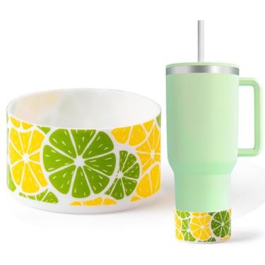 Imagem de R HORSE Bota de silicone Lemon para Stanley Cup 30 1,134 g, bota de silicone antiderrapante para Stanley IceFlow Flip 30 567 g, garrafas de água Hydro Flask capa de manga protetora inferior para