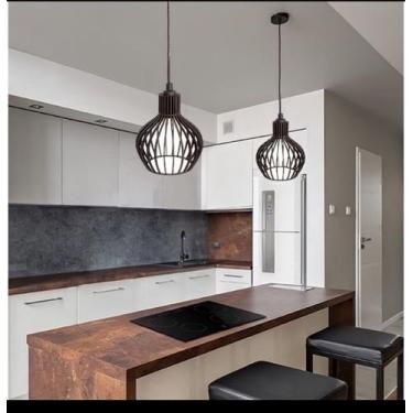 Imagem de 2 Luminaria De Teto Balcão Moderno Versatil Area De Lazer Slim - PP Pr