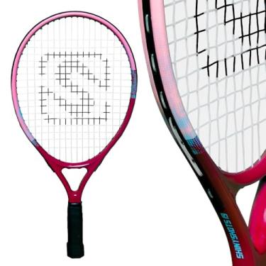 Imagem de Shiny Shots Raquete de tênis infantil de 48 cm – Raquete de tênis leve de 48 cm para idades de 4 a 6 anos, alumínio durável com aderência de tamanho infantil e grande ponto ideal