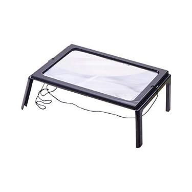 Imagem de Lupa de vidro com ampliação Othmro 3X para mãos livres, amplificador de página inteira, iluminação de LED, mesa dobrável, portátil para crianças mais velhas