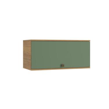 Imagem de Armário Aéreo Celeste Kappesberg 100% Mdf 1 Porta Basculante Nogueira/verde 80cm