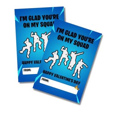 Imagem de Squads Valentine’s Day Cards Class Emote Postcard | 30 Pack 4x6” Gamer Zero Builds Boys Fort Skins Valentine Cards for School Exchange Item Shop