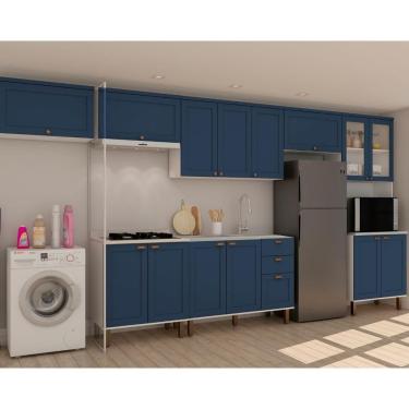 Imagem de Cozinha Completa 7 Peças com Aérea de Serviço Integrada Genialflex Azul