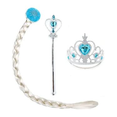 Imagem de Kit Princesa Do Gelo Com Tiara, Varinha E Trança