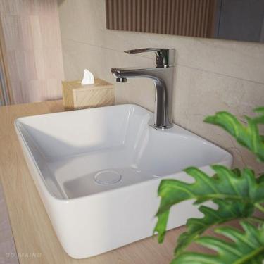 Imagem de Cuba de Apoio para Banheiro/lavabo Cerâmica Quadrada 48 Cm Manplex