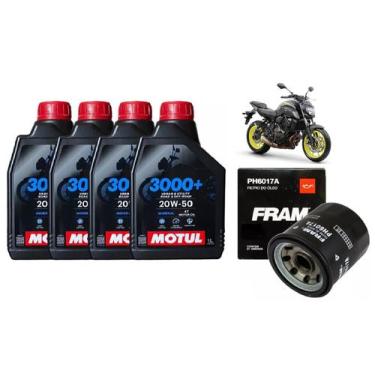 Imagem de Kit Troca Óleo 4L Motul 3000+ 20w50 Mineral + 1 Filtro òleo Fram Xj6 H