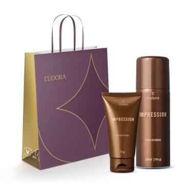Imagem de Combo Eudora Impression Barba: Gel Creme pós Barba 75g + Espuma para Barbear 200ml + Sacola