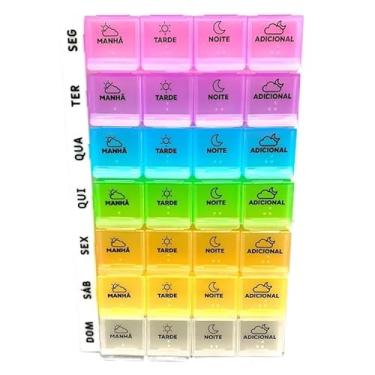 Imagem de Porta Comprimido 4 semanal Organizador Portátil 28 Compartimentos De Comprimidos Para Viagem(1 UNIDADE)