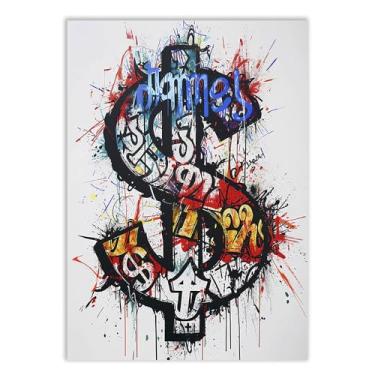 Imagem de Placa Decorativa Grafite Cifrão Dólar Dinheiro Arte De Rua Decoração Poster Quarto Sala