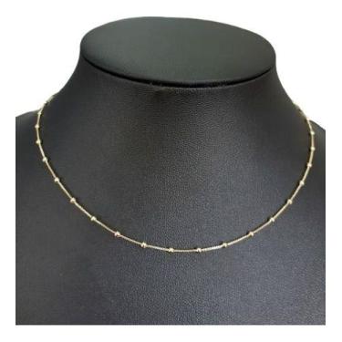 Imagem de Colar De Bolinhas F. Ouro 18k Dourado Semi Joia 40 Cm - De Castro joia