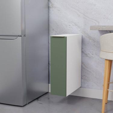 Imagem de Balcão Suspenso Porta Tempero 20cm sem Tampo Ipanema Cabecasa Madeiramadeira Verde Folha/Branco