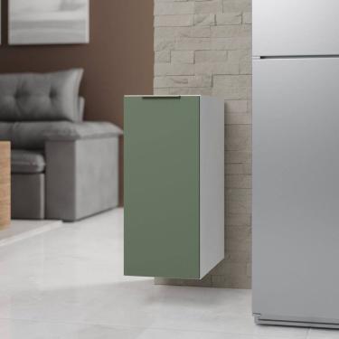 Imagem de Balcão Suspenso 1 Porta 30cm sem Tampo Ipanema Cabecasa Madeiramadeira Verde Folha/Branco