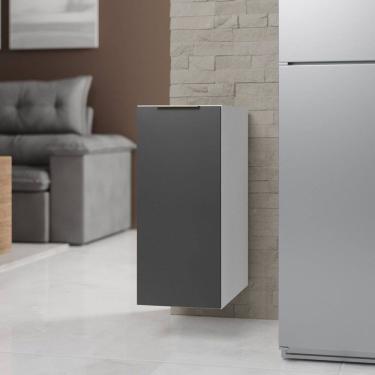 Imagem de Balcão Suspenso 1 Porta 30cm sem Tampo Ipanema Cabecasa Madeiramadeira Grafite Trama/Branco