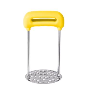 Imagem de Ioensy Amassador de batatas, amassador de alimentos, fácil de limpar, utensílio de cozinha portátil, espremedor de batatas, manual para ovos, Amarelo