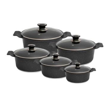 Imagem de Jogo Panelas Granito Antiaderente Gourmet Javali Aa 16a24cm