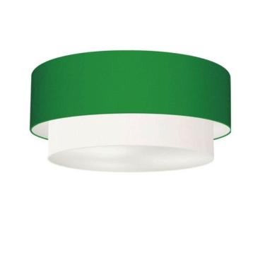 Imagem de Plafon Para Quarto Cilíndrico Sq-3065 Cúpula Cor Verde Folha Branco