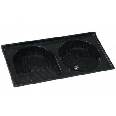 Imagem de Tanque de Granito Sintético Duplo N°2 com 110x55cm Preto - 500208 - A.J.RORATO