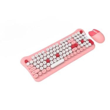 Imagem de Teclado E Mouse Sem Fio 2.4ghz Receptor Usb(ROSA)