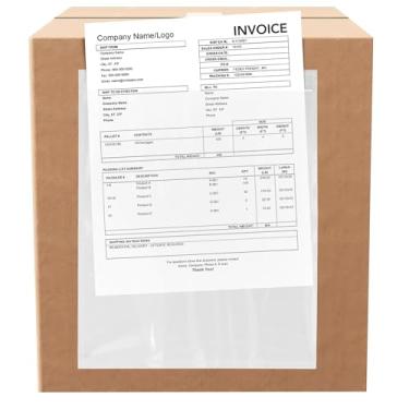 Imagem de 100 envelopes de etiqueta de envio de 24 cm x 30 cm, bolsas transparentes para lista de embalagem com verso autoadesivo, carregamento superior para mangas de etiquetas de envio, para guias de